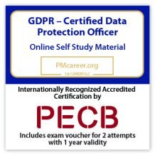 PECB GDPR - Certified Data Protection Officer (CDPO) - Self Study - English - 2 Exam Attempts Included - Fast Track Training