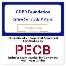 PECB GDPR Foundation - Self Study - English - 2 Exam Attempts Included - Fast Track Training