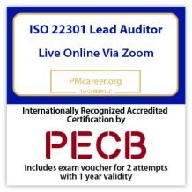 ISO 22301 Lead Auditor - Live Online - English - 2 PECB Exam Attempts Included - Fast Track Training