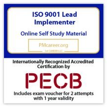 PECB ISO 9001 Lead Implementer - Self Study - English - 2 Exam Attempts Included - Fast Track Training