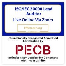 PECB ISO/IEC 20000 Lead Auditor - Live Online - English - 2 Exam Attempts Included - Fast Track Training