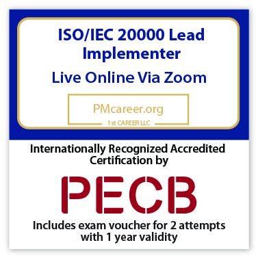 PECB ISO/IEC 20000 Lead Implementer - Live online - English - 2 Exam Attempts Included - Fast Track Training 1 PECB ISO/IEC 20000 Lead Implementer - Live online - English - 2 Exam Attempts Included - Fast Track Training