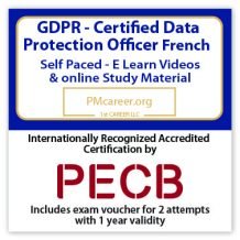 PECB GDPR - Certified Data Protection Officer (CDPO) - (eLearning) - French - 2 Exam Attempts Included - Fast Track Training