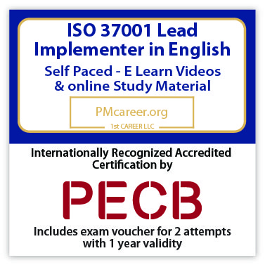 ISO 37001 Lead Implementer - e-Learning - English - 2 PECB Exam Attempts Included - Fast Track Training 1 ISO 37001 Lead Implementer - e-Learning - English - 2 PECB Exam Attempts Included - Fast Track Training