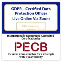 PECB GDPR - Certified Data Protection Officer (CDPO) - Live Online - French - 2 Exam Attempts Included - Fast Track Training