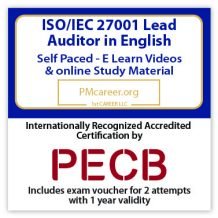 PECB ISO/IEC 27001 Lead Auditor (eLearning) - English - 2 PECB Exam Attempts Included - Fast Track Training
