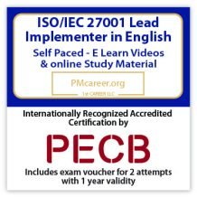 PECB ISO/IEC 27001 Lead Implementer (eLearning) - English - 2 PECB Exam Attempts Included - Fast Track Training