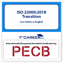 PECB ISO 22000:2018 Transition Live online in English.