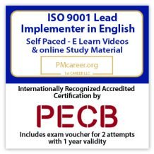 ISO 9001 Lead Implementer (eLearning) - English - 2 PECB Exam Attempts Included - Fast Track Training