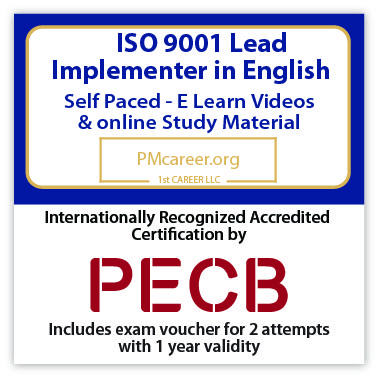ISO 9001 Lead Implementer (eLearning) - English - 2 PECB Exam Attempts Included - Fast Track Training 1 ISO 9001 Lead Implementer (eLearning) - English - 2 PECB Exam Attempts Included - Fast Track Training