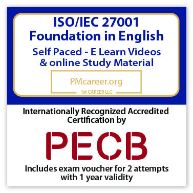 PECB ISO/IEC 27001:2022 Foundation - E-Learning – English - 2 PECB Exam Attempts Included - Fast Track Training 1 PECB ISO/IEC 27001:2022 Foundation - E-Learning – English - 2 PECB Exam Attempts Included - Fast Track Training